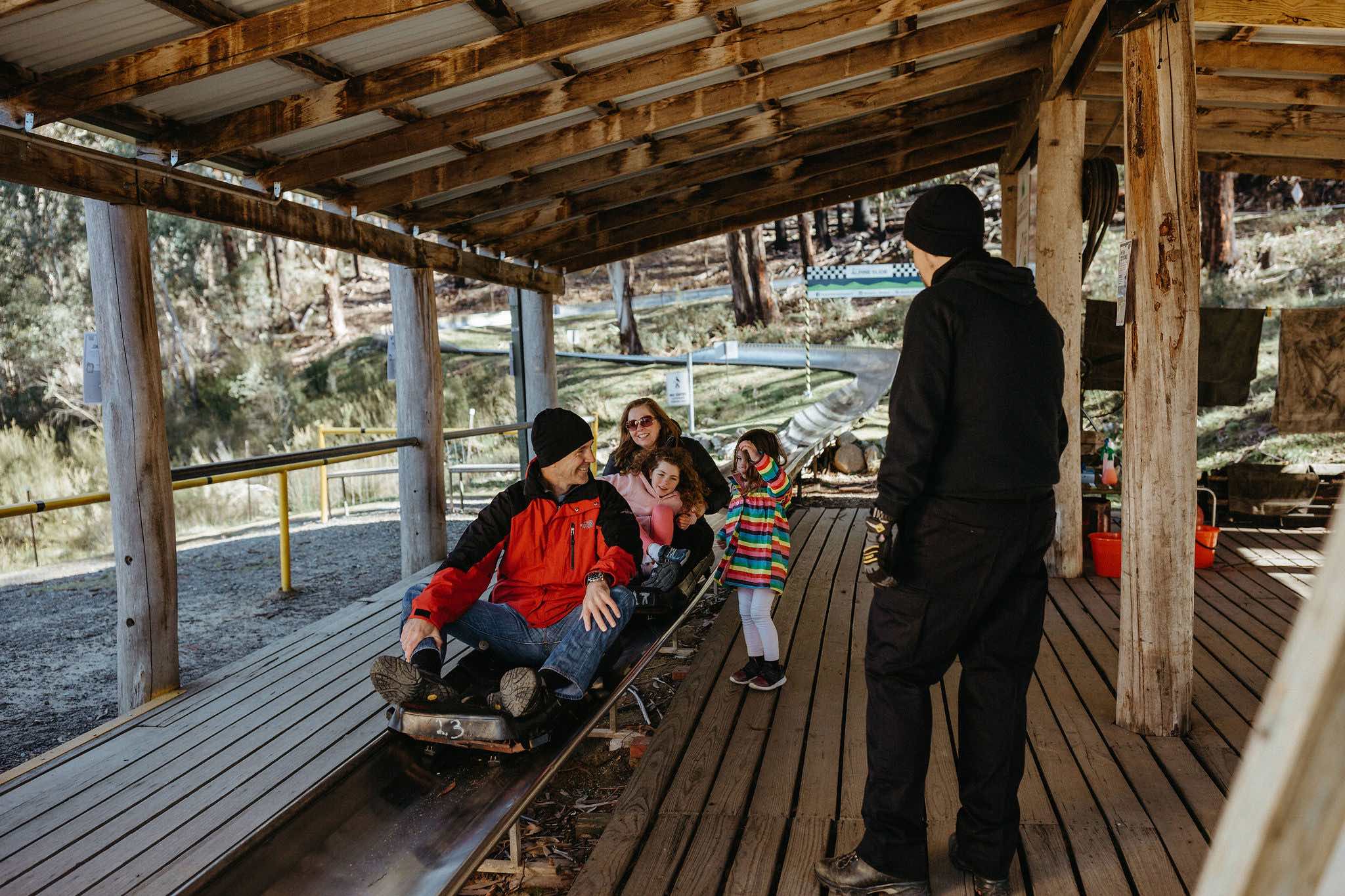 Corin Forest Alpins slide open in the warmer months - families will love this!