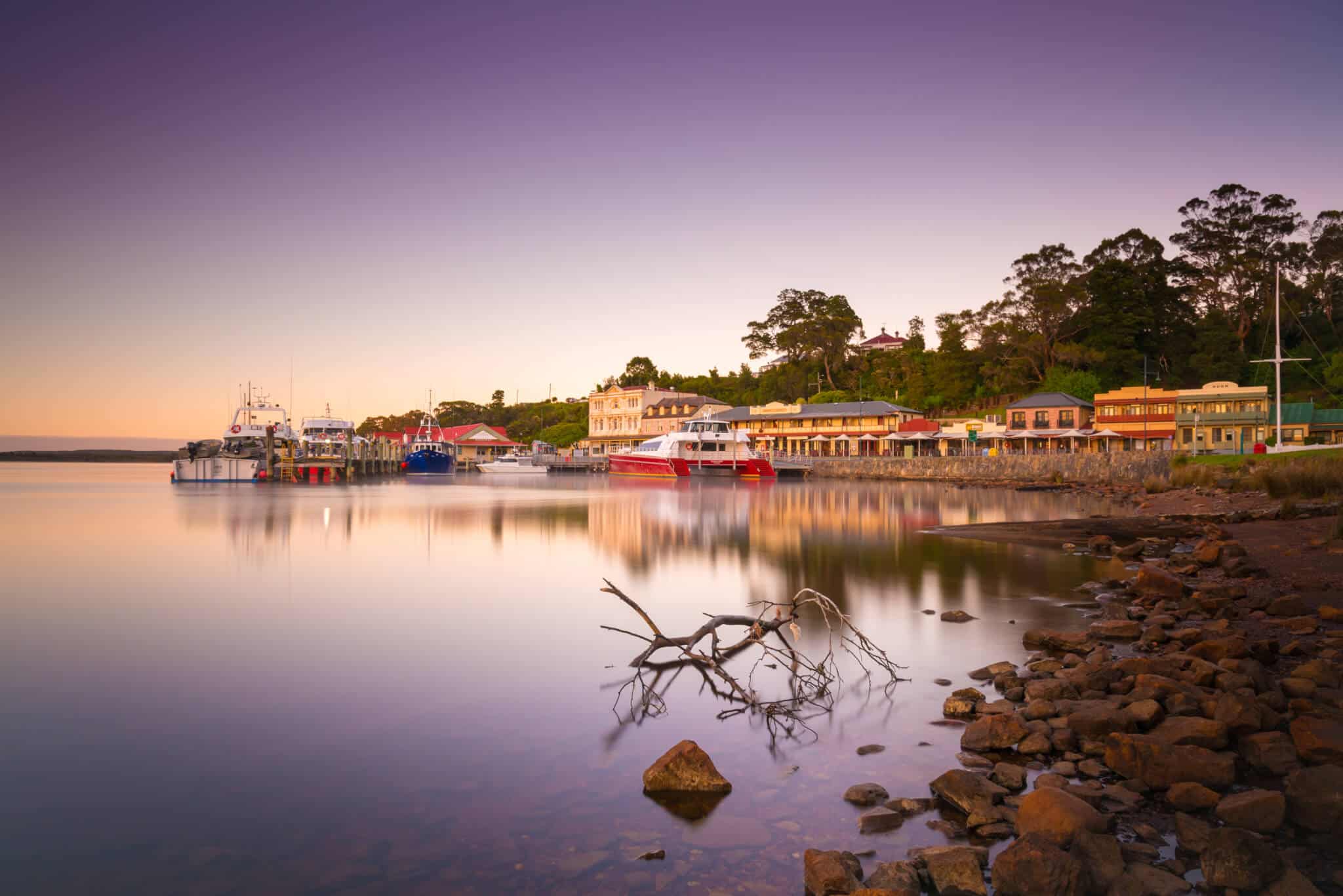 Strahan, Tasmania at sunset