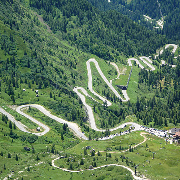 Historic Great Dolomites Road -vroom vroom for 110 kilometres!