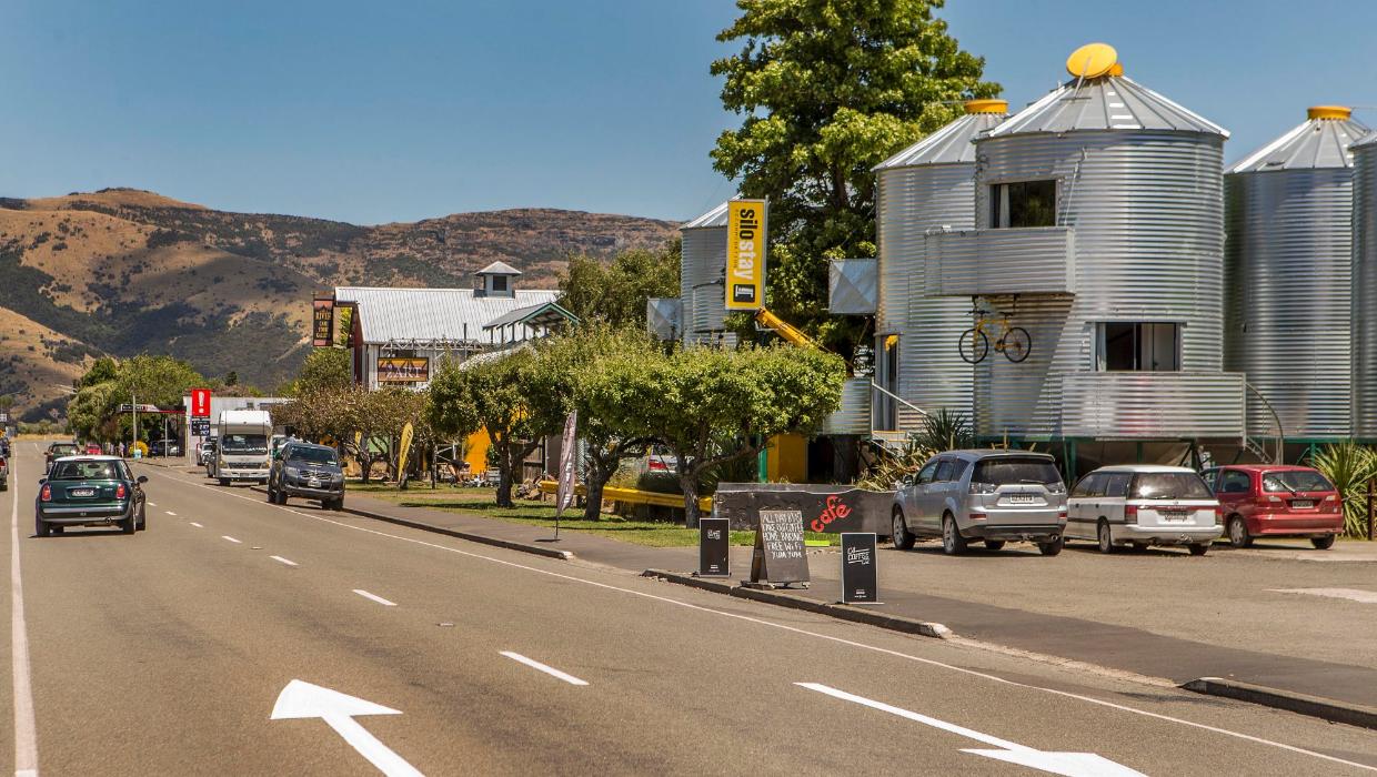 SiloStay - literally in the main street, right on the highway