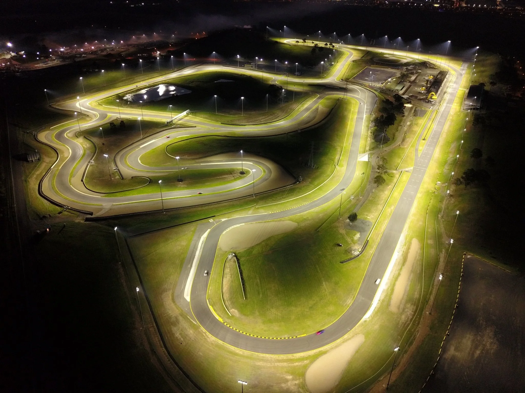 Sydney Motorsport Park at night