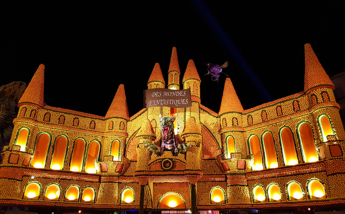 Enormous sculptures light up at night