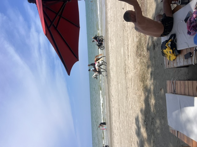 Hua Hin, horse riding on the beach is a tourist option - view from the Jin Club