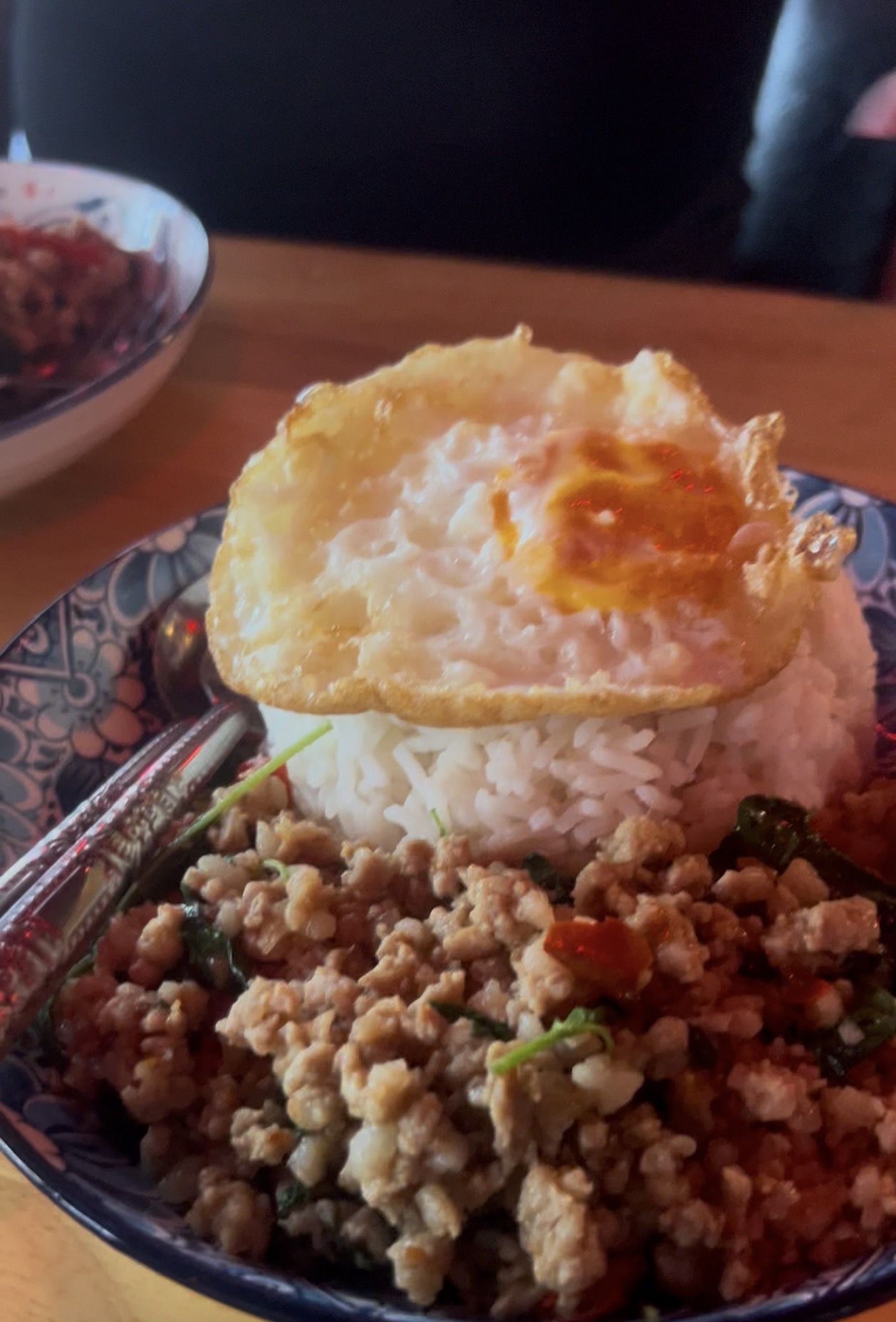Pad Krapow, Thailands most common but famous dish - Thanks for the lesson Ing!!